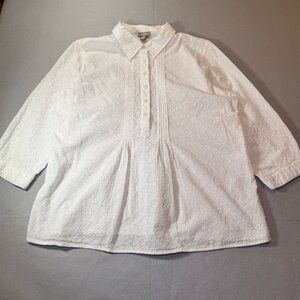 J. Jill White Textured Blouse